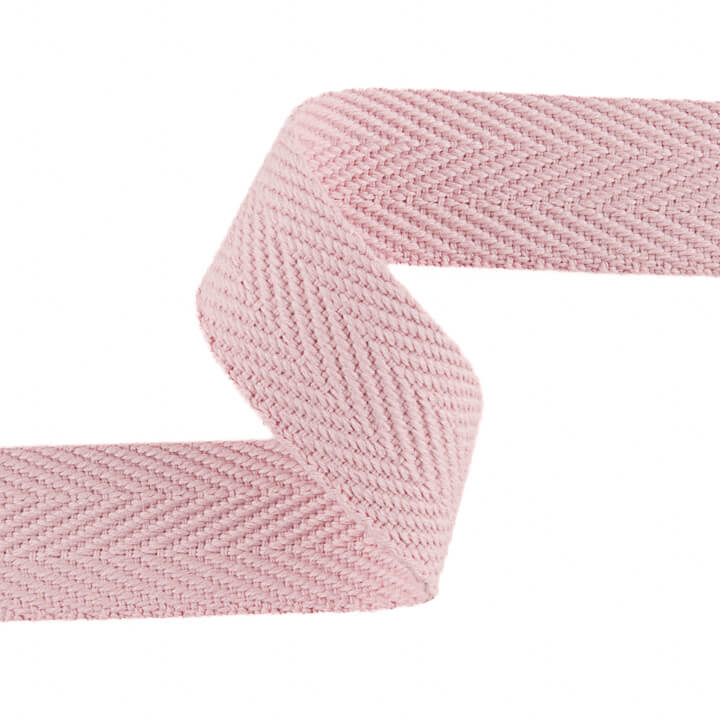 Soft Pink 30 mm Cotton Herringbone Ribbon - Ribes y Casals