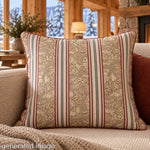 Versailles Garden Cotton Canvas with Beige and Maroon Stripes - Ribes y Casals