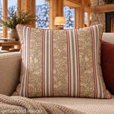 Versailles Garden Cotton Canvas with Beige and Maroon Stripes - Ribes y Casals