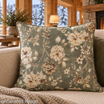 Olive Green ‘Linen Fabric’ Romantic Garden Cotton Canvas - Ribes y Casals