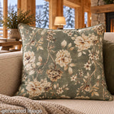 Olive Green ‘Linen Fabric’ Romantic Garden Cotton Canvas - Ribes y Casals