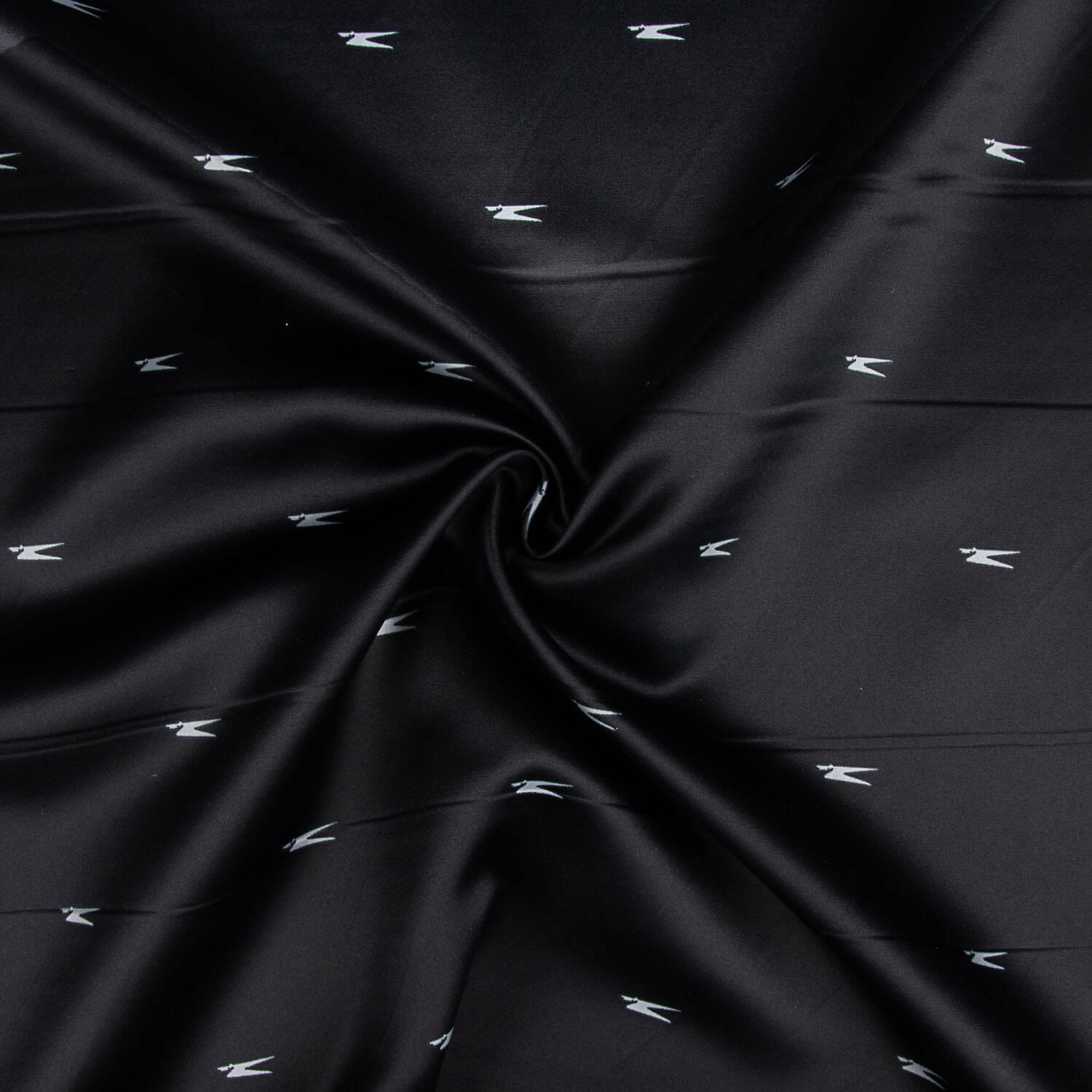 Black Minimalist Printed Viscose Satin - Ribes y Casals