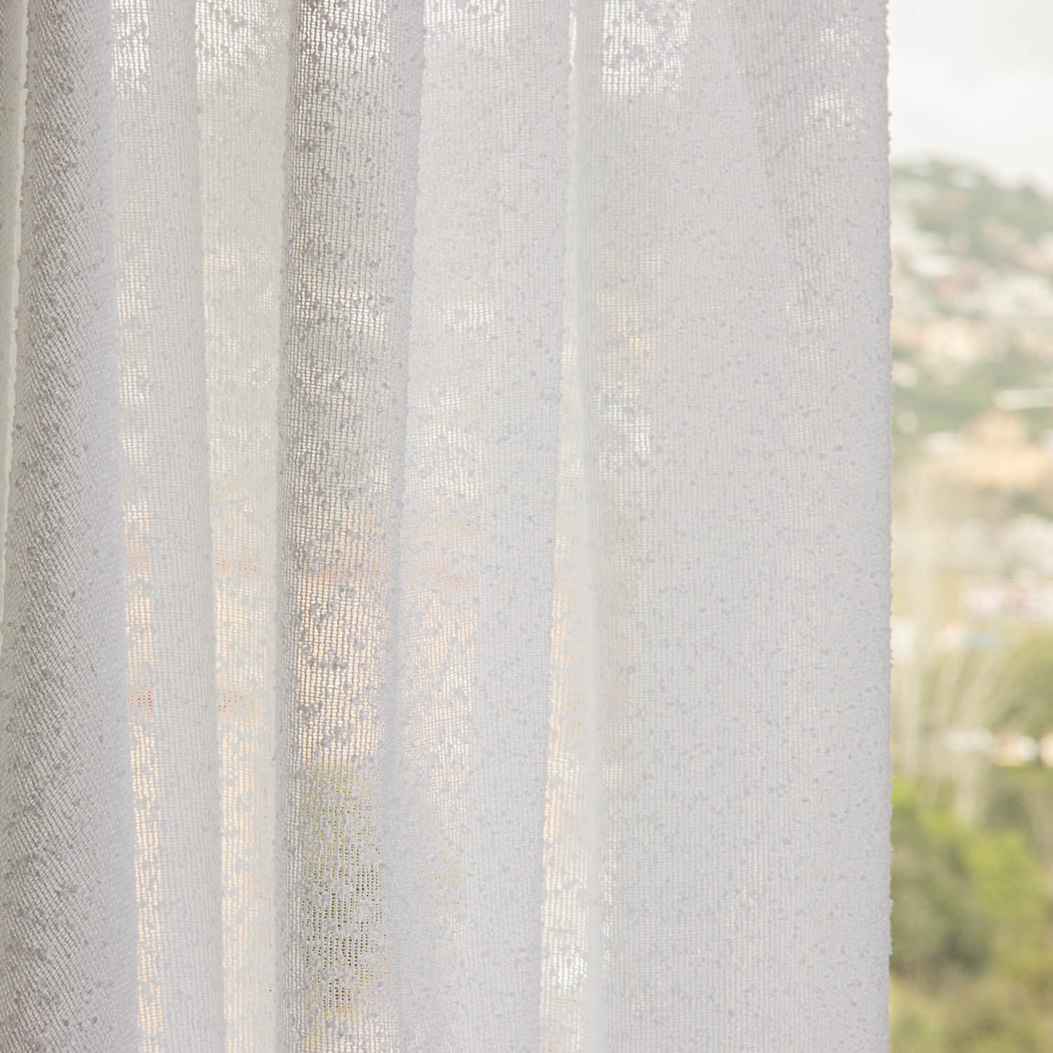 White Bouclé Lace-Effect Sheer - Ribes y Casals