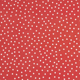 White Polka Dot Print on Red Crepe - Ribes y Casals