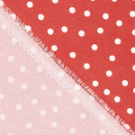 White Polka Dot Print on Red Crepe - Ribes y Casals