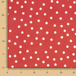 White Polka Dot Print on Red Crepe - Ribes y Casals