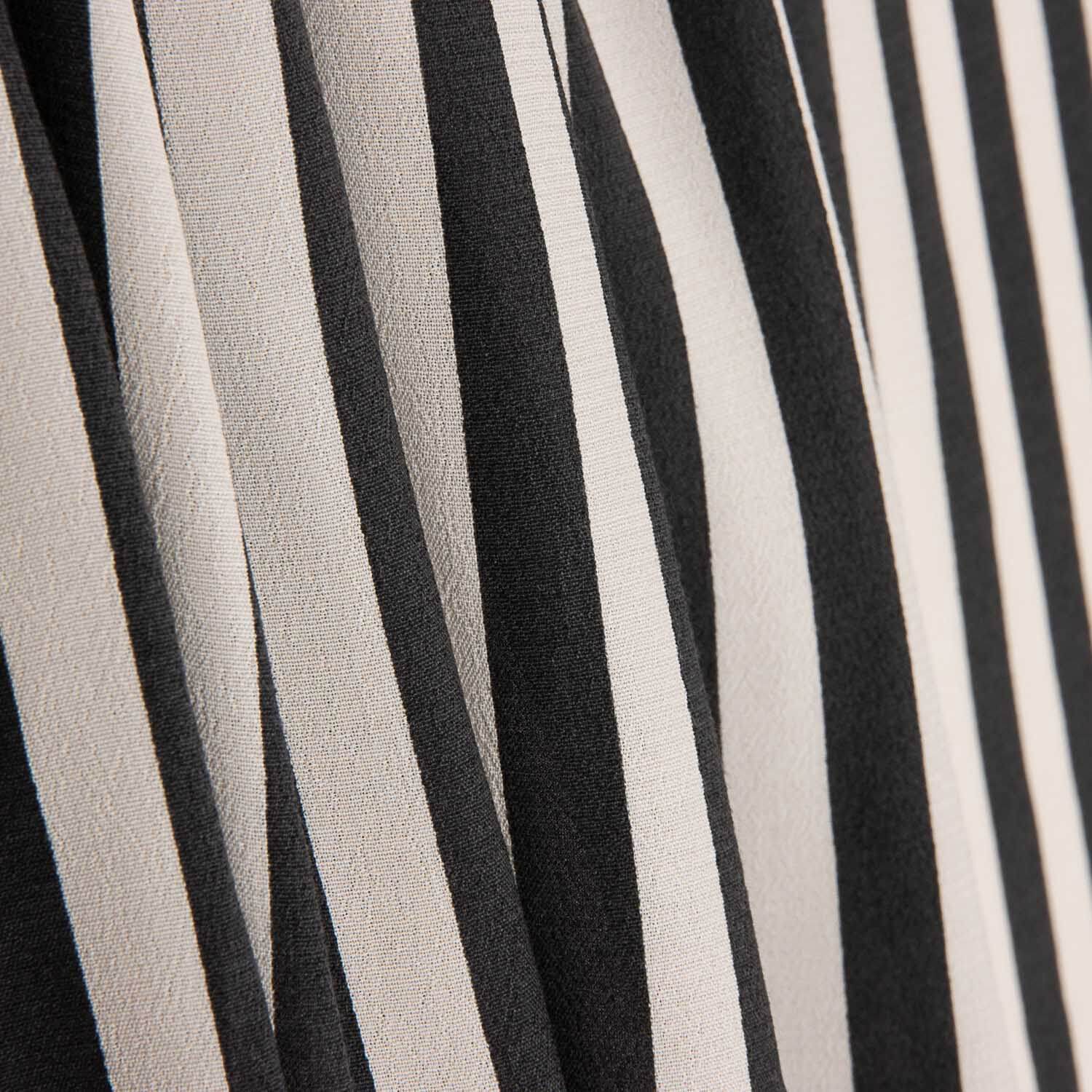 Fine Crepe, Black and Ecru Stripes - Ribes y Casals