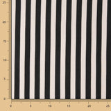 Fine Crepe, Black and Ecru Stripes - Ribes y Casals