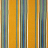 Mustard and Blue Stripes on a Crepe Viscose Fabric - Ribes y Casals