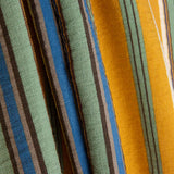 Mustard and Blue Stripes on a Crepe Viscose Fabric - Ribes y Casals
