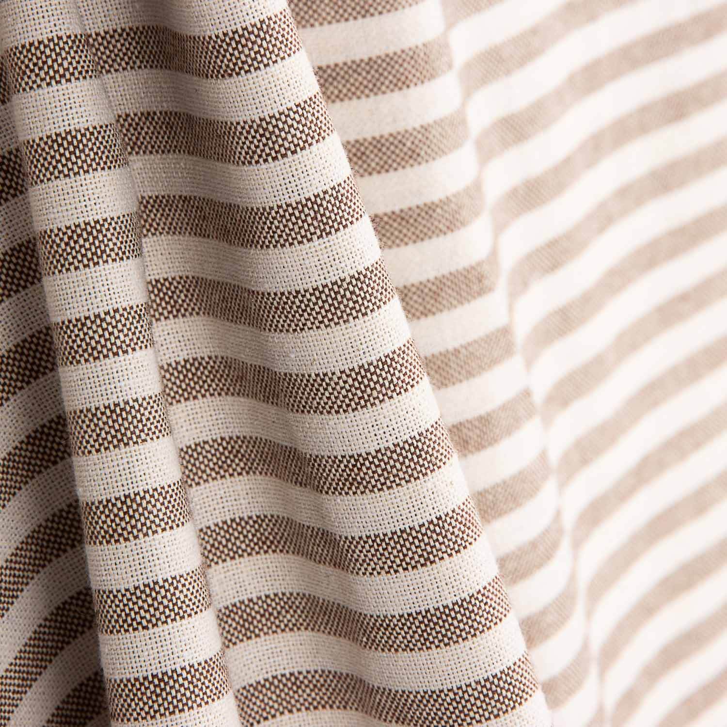 Rustic Culla Mini Stripe Brown Fabric - Ribes y Casals