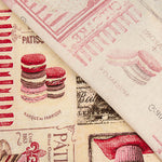 Vintage Paris Cupcakes and Macarons Printed Cotton Canvas - Ribes y Casals