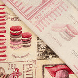 Vintage Paris Cupcakes and Macarons Printed Cotton Canvas - Ribes y Casals