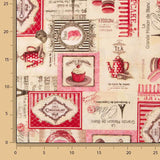 Vintage Paris Cupcakes and Macarons Printed Cotton Canvas - Ribes y Casals