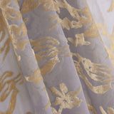 Beige Floral Devoré on Grey Chiffon - Ribes y Casals