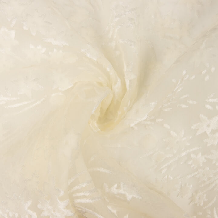 Devoré Unbleached Floral on Chiffon - Ribes y Casals