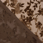 Brown-toned Floral Devoré Openwork on Chiffon - Ribes y Casals