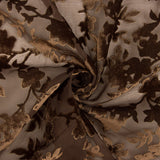 Brown-toned Floral Devoré Openwork on Chiffon - Ribes y Casals