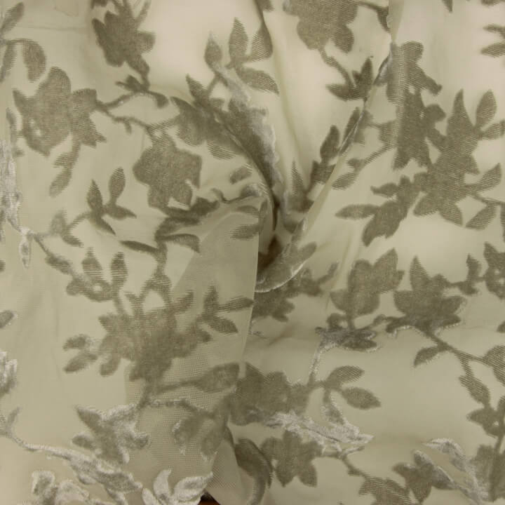 Devoré Floral Dentelle on Chiffon - Ribes y Casals