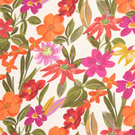Fuchsia and Orange Floral Print Viscose - Ribes y Casals