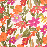 Fuchsia and Orange Floral Print Viscose - Ribes y Casals
