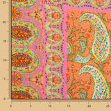 Paisley-print viscose crepe remnant in fuchsia - Various lengths x 140 cm wide - Ribes y Casals