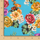 Turquoise Garden Floral Print Viscose - Ribes y Casals