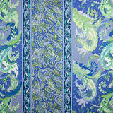 Rustic Printed Cashmere Viscose in Blue and Green - Ribes y Casals