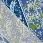 Rustic Printed Cashmere Viscose in Blue and Green - Ribes y Casals