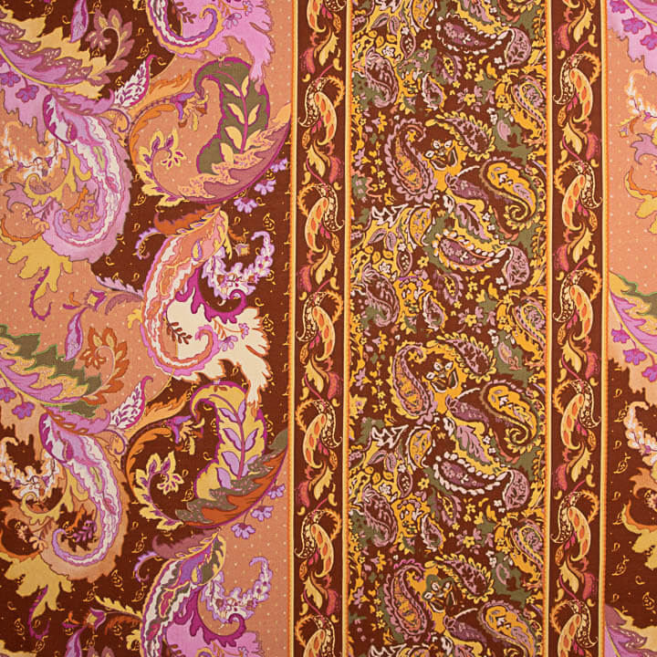 Rustic Viscose with Cashmere Print in Terracotta - Ribes y Casals