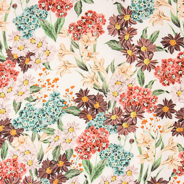 Watercolour Floral Print Crepe Viscose - Ribes y Casals