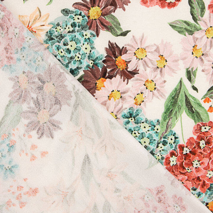 Watercolour Floral Print Crepe Viscose - Ribes y Casals