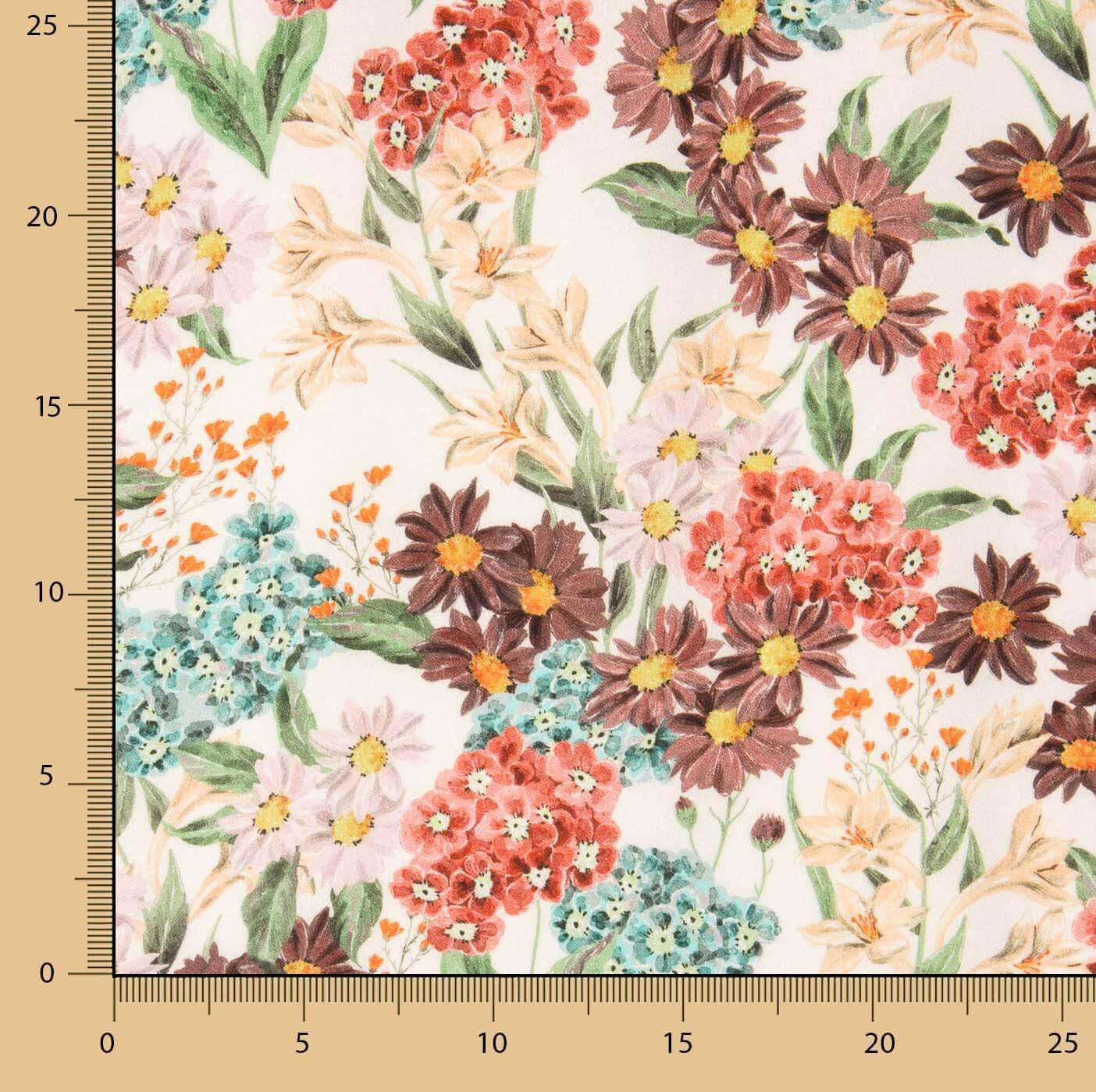 Watercolour Floral Print Crepe Viscose - Ribes y Casals