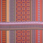 Ethnic-print viscose with orange and purple stripes - Ribes y Casals