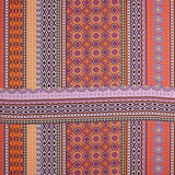 Ethnic-print viscose with orange and purple stripes - Ribes y Casals