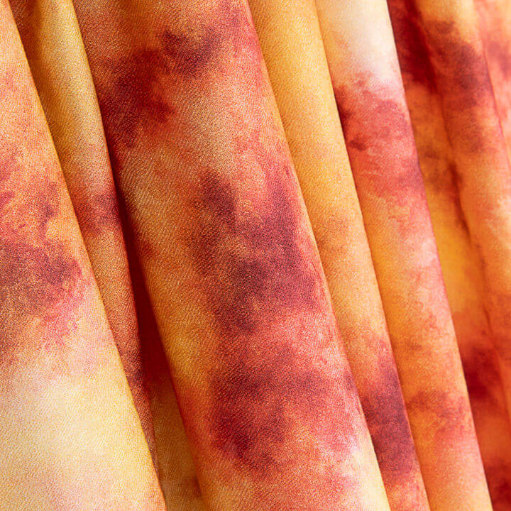 Watercolour-effect printed viscose in coral shades - Ribes y Casals