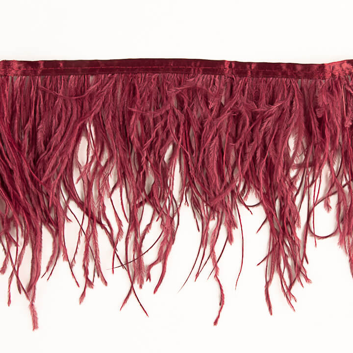 Burgundy Feather Plus Fringe - Ribes y Casals