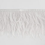 Pearl Grey Feather Plus Fringe - Ribes y Casals