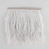 Pearl Grey Feather Plus Fringe - Ribes y Casals