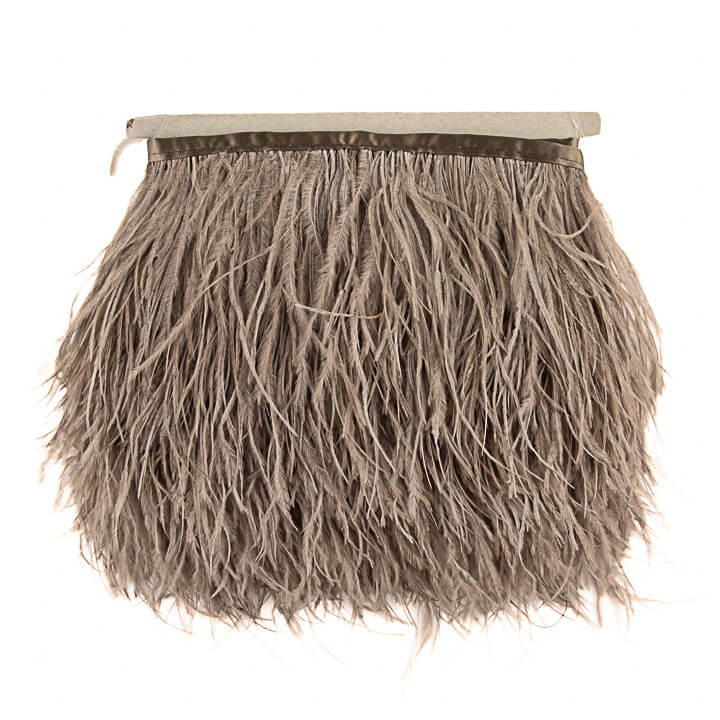 Taupe Grey Feather Plus Fringe - Ribes y Casals