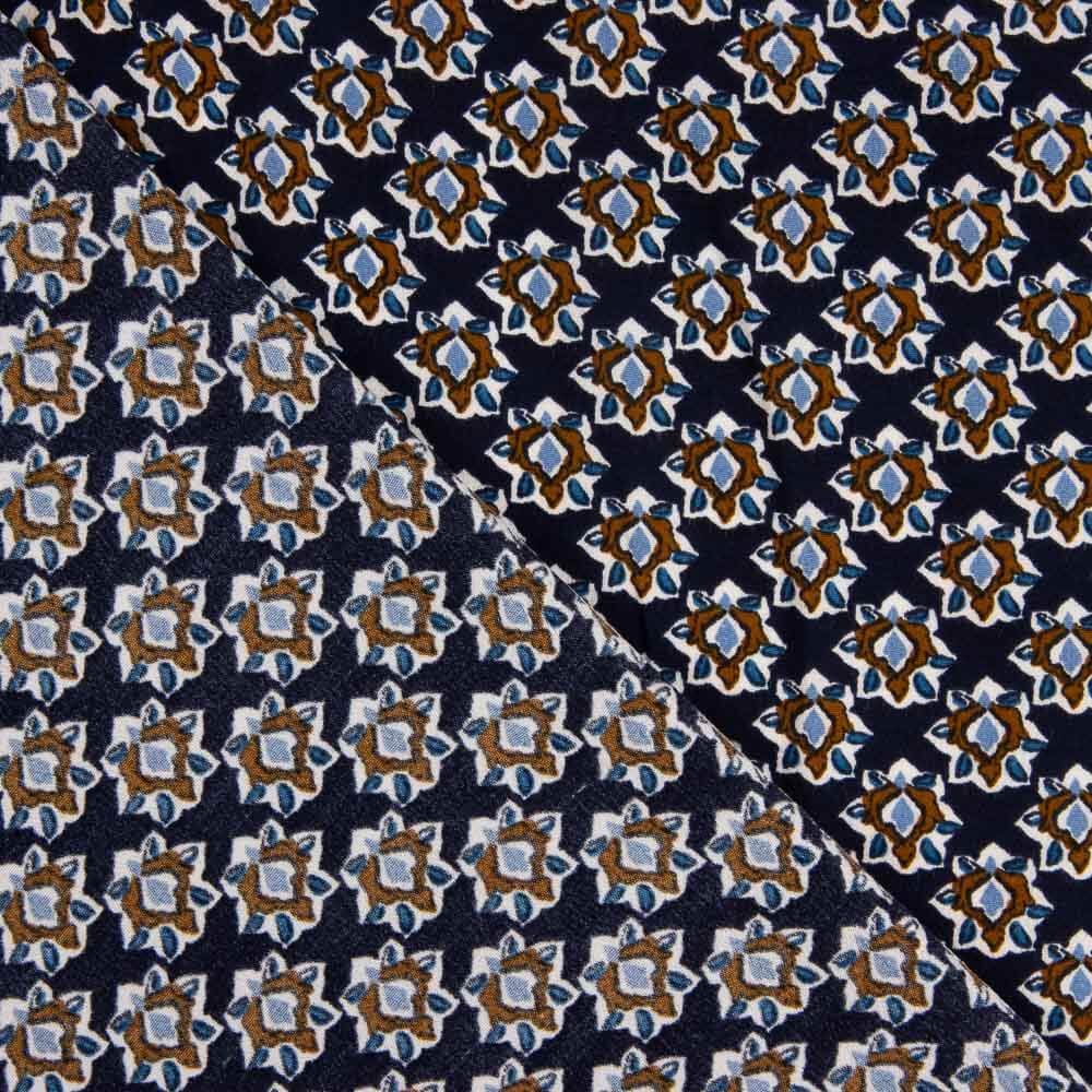 Small Floral Print Viscose in Navy - Ribes y Casals