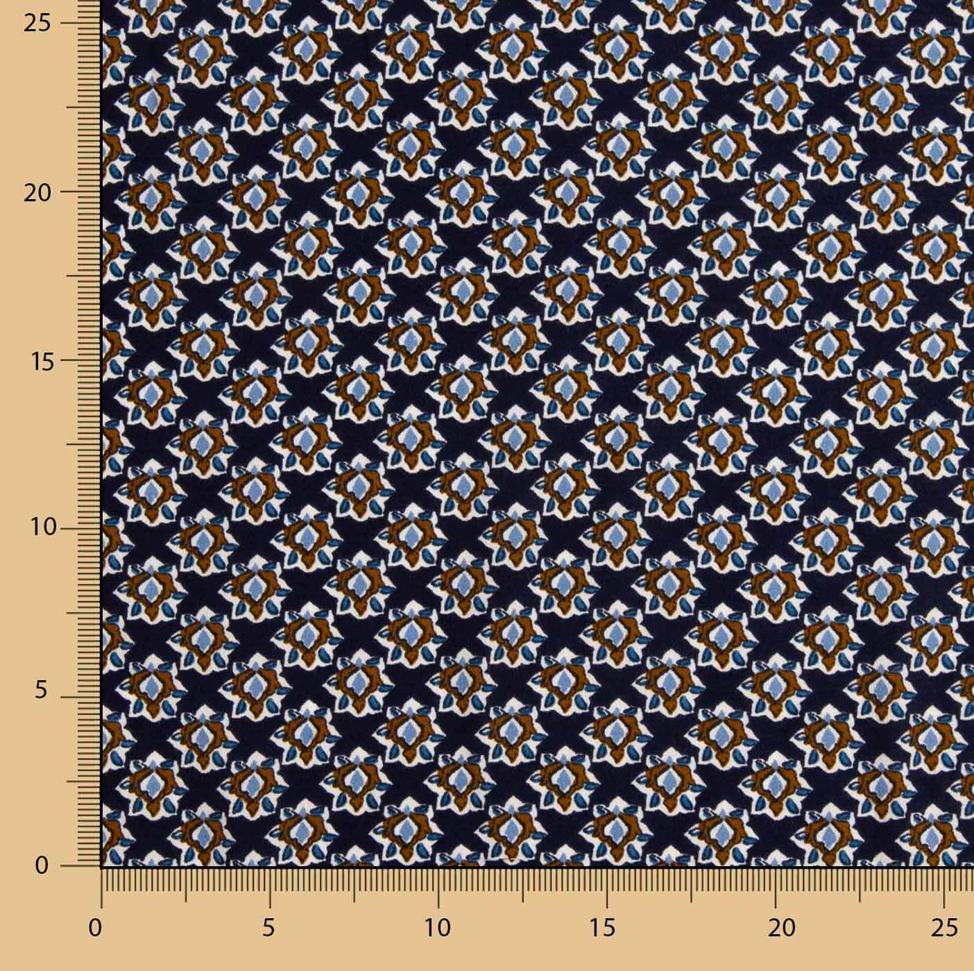 Small Floral Print Viscose in Navy - Ribes y Casals
