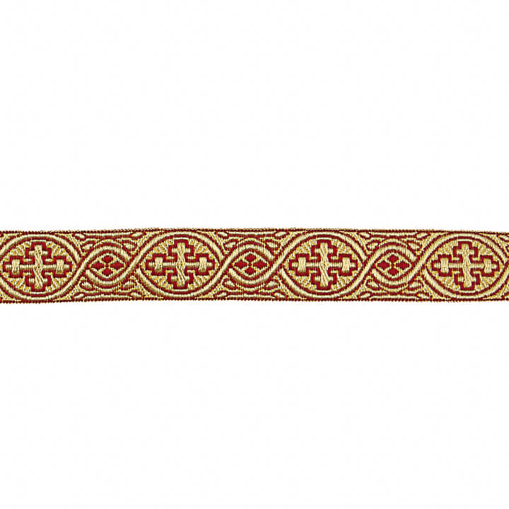 Gold and Maroon Metallic Braid Trim Ref. 463 – Width 25 mm - Ribes y Casals