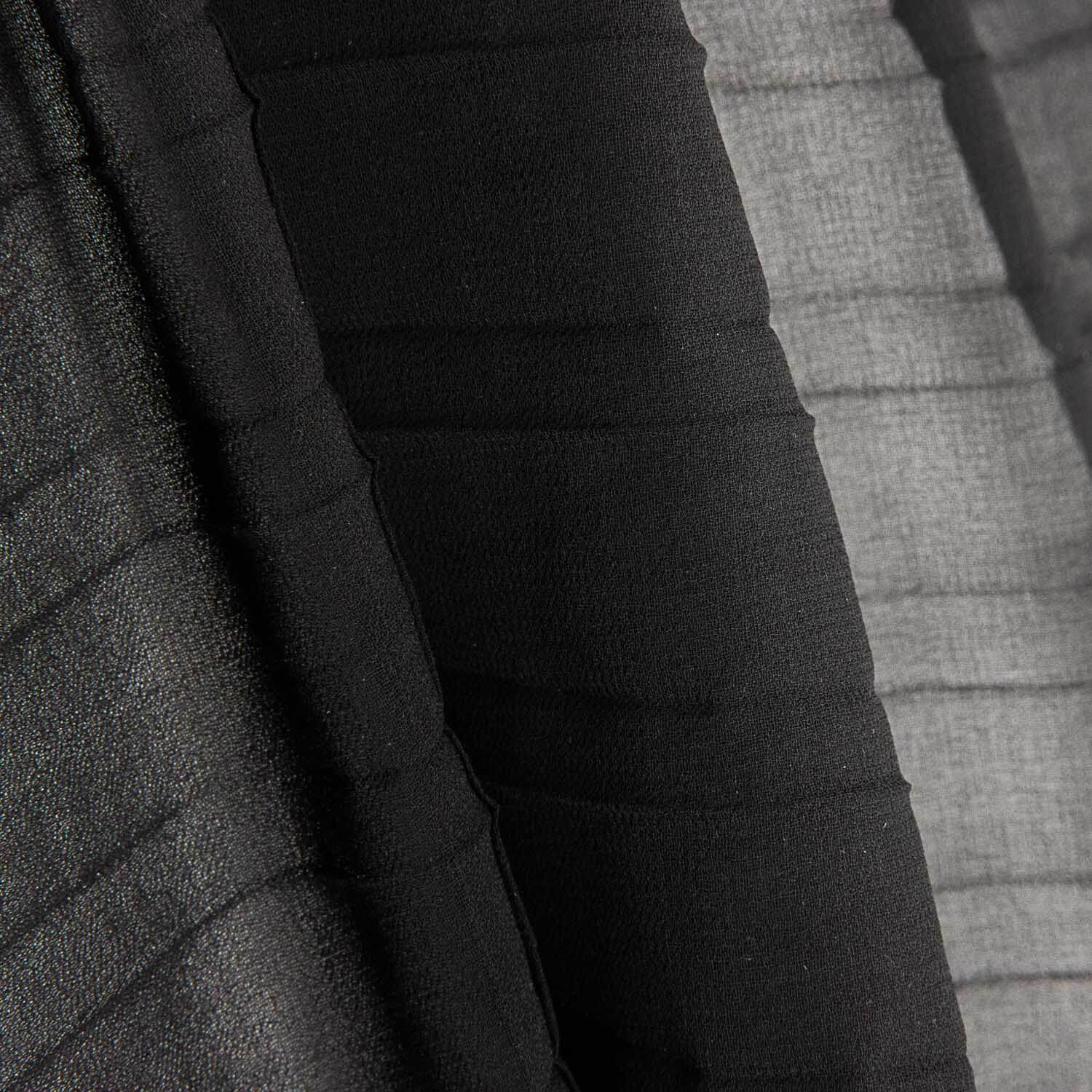 Black Soleil Pleated Chiffon Gauze - Ribes y Casals