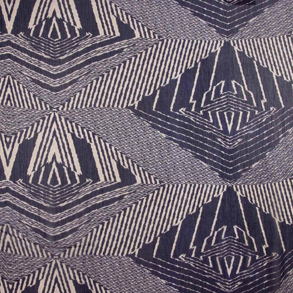 Geometric Print Ebony Purple Bambula Gauze - Ribes y Casals