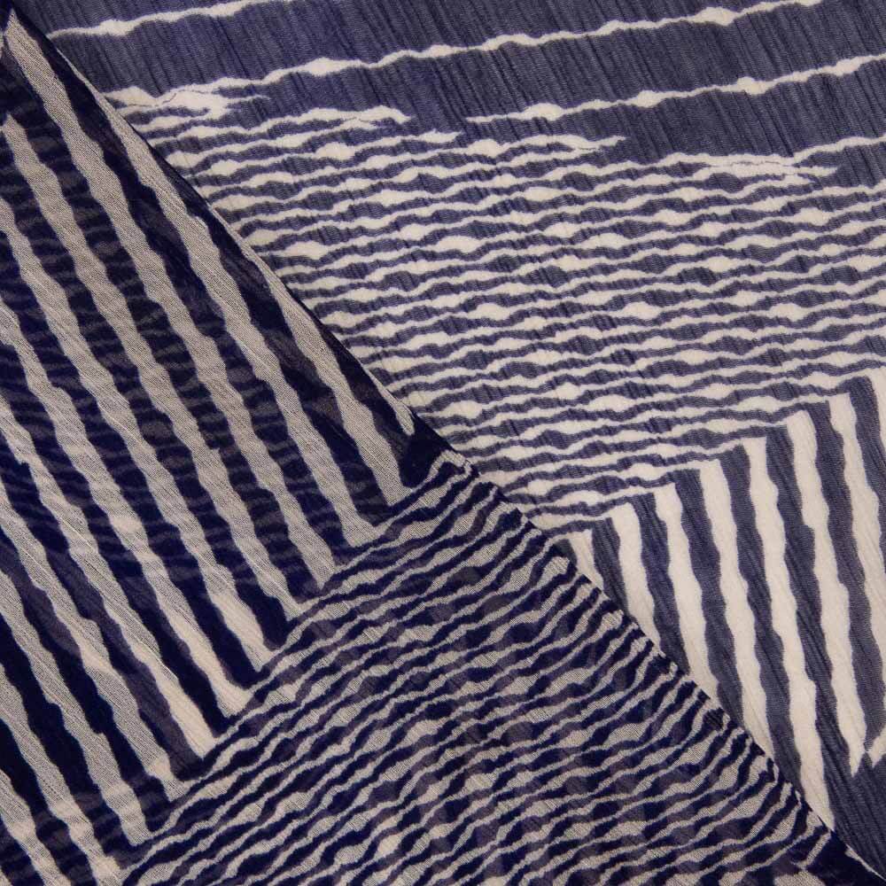 Geometric Print Ebony Purple Bambula Gauze - Ribes y Casals