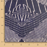 Geometric Print Ebony Purple Bambula Gauze - Ribes y Casals