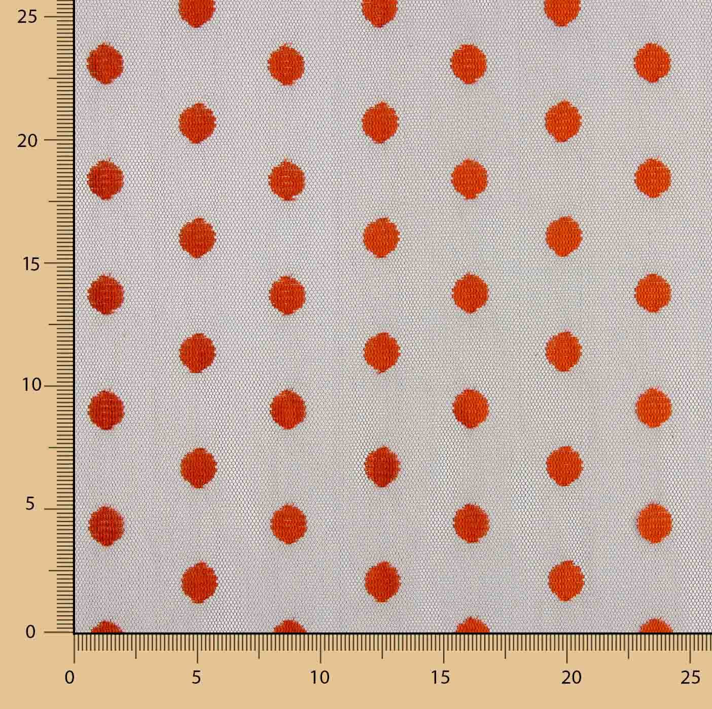 Semi-Rigid Red Polka Dot Tulle - Ribes y Casals
