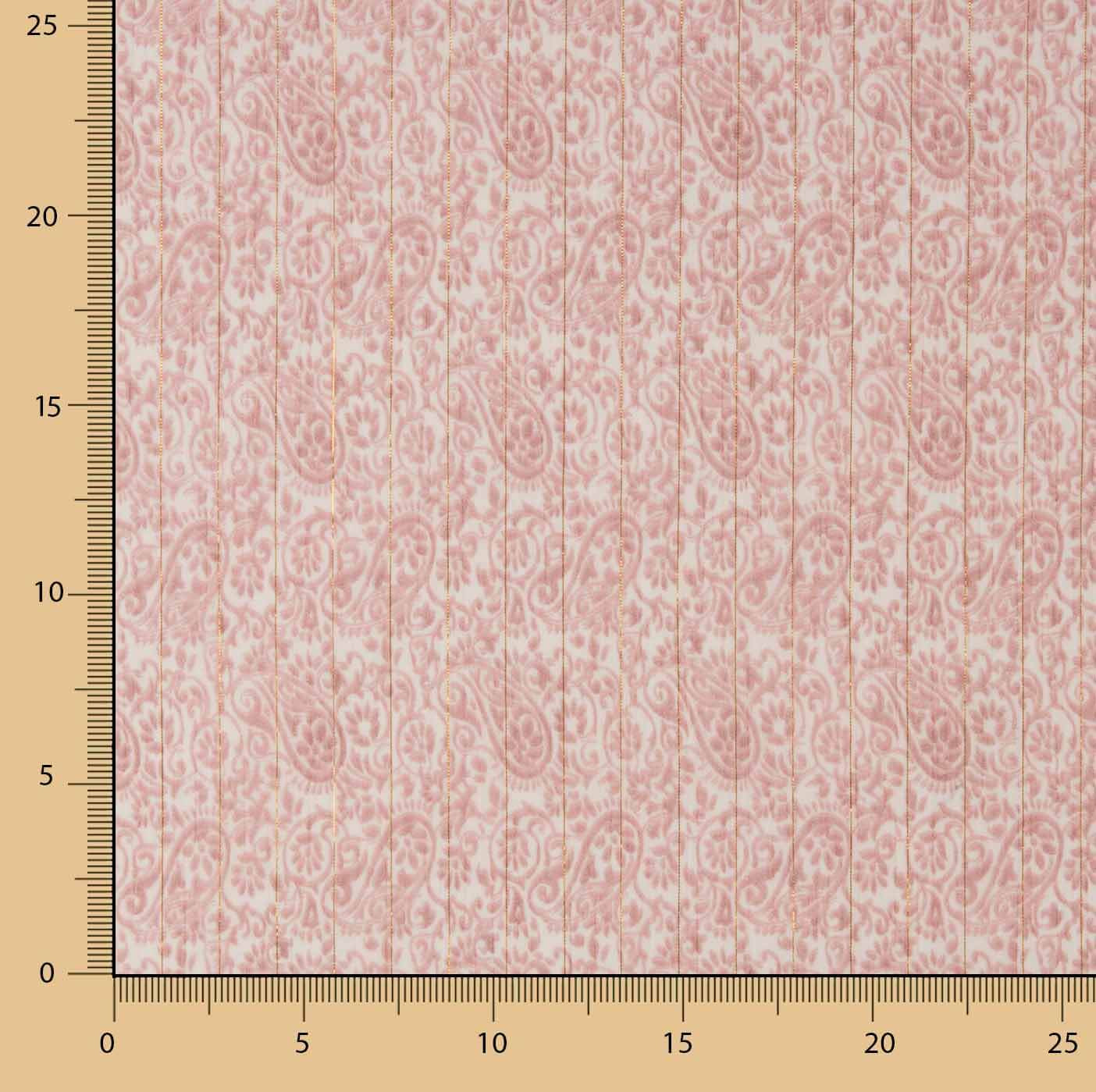 Pink Cashmere Print Lurex Polyester Gauze - Ribes y Casals