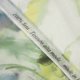 Natural Silk Gauze, Watercolour Green Garden - Ribes y Casals